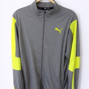 Puma Men's Performance Jacket in Gray and Neon Yellow
